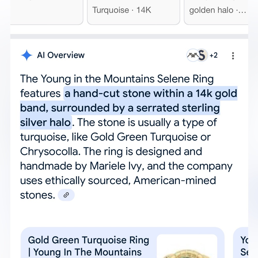 Young in the mountains turquoise Selene Ring - Picture 4 of 4